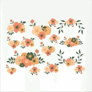 Decalques Flores Salmão