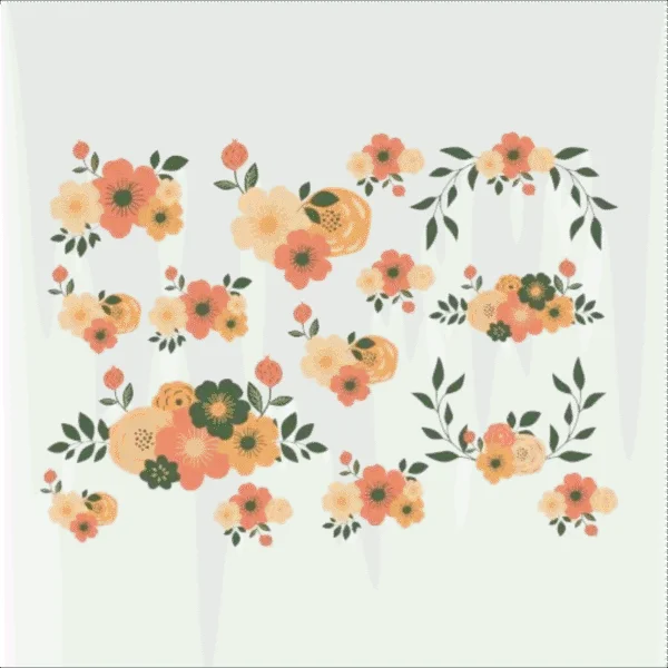 Decalques Flores Salmão