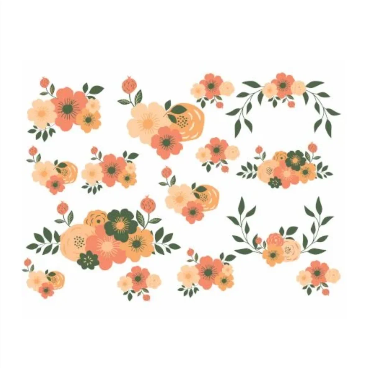 Decalques Flores Salmão