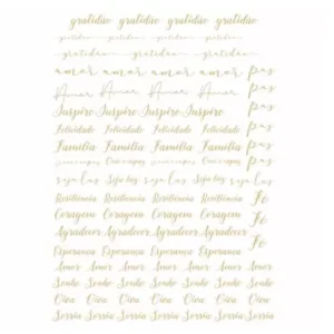 Decalques Palavras em Ouro