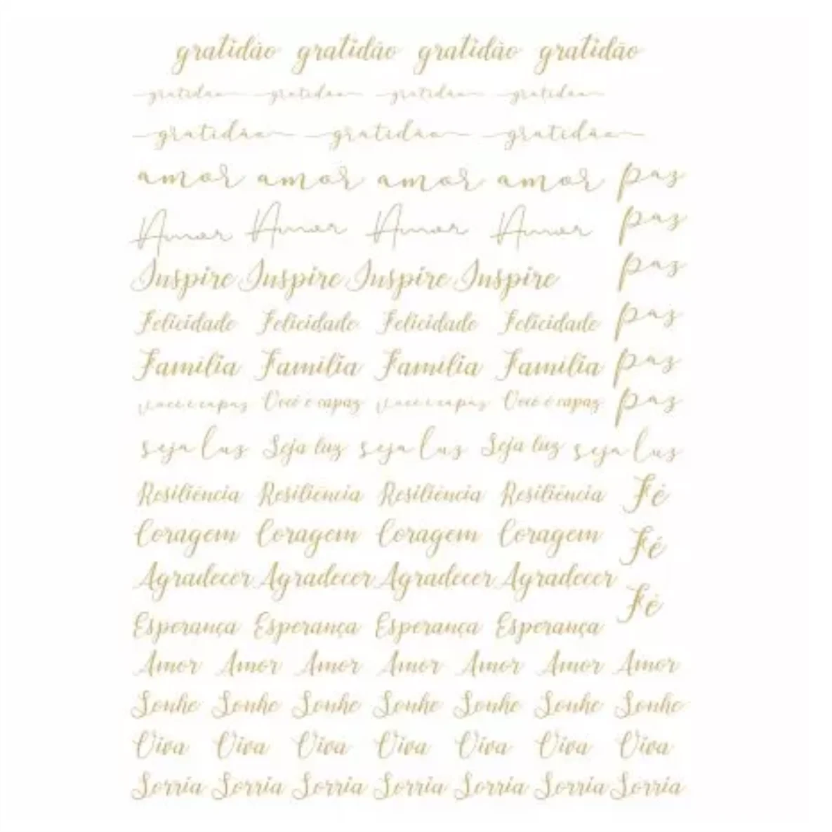 Decalques Palavras em Ouro