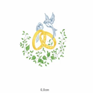 Decalques Alianças com Pássaros 6,0cm