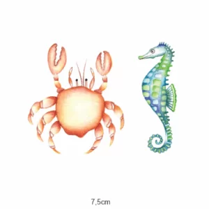 Decalques Caranguejo e Cavalo Marinho 7,5cm