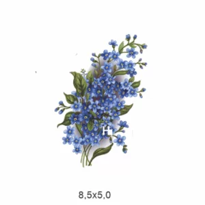 Decalques Floral Azul Aquarela