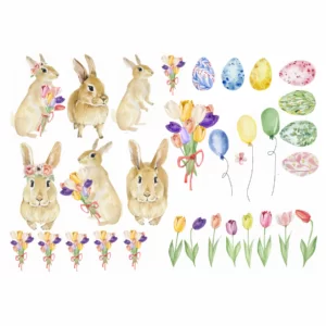 Decalques Coelhos Jardim