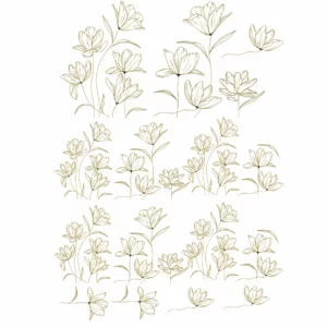 Decalques Flores Delicadas Ouro