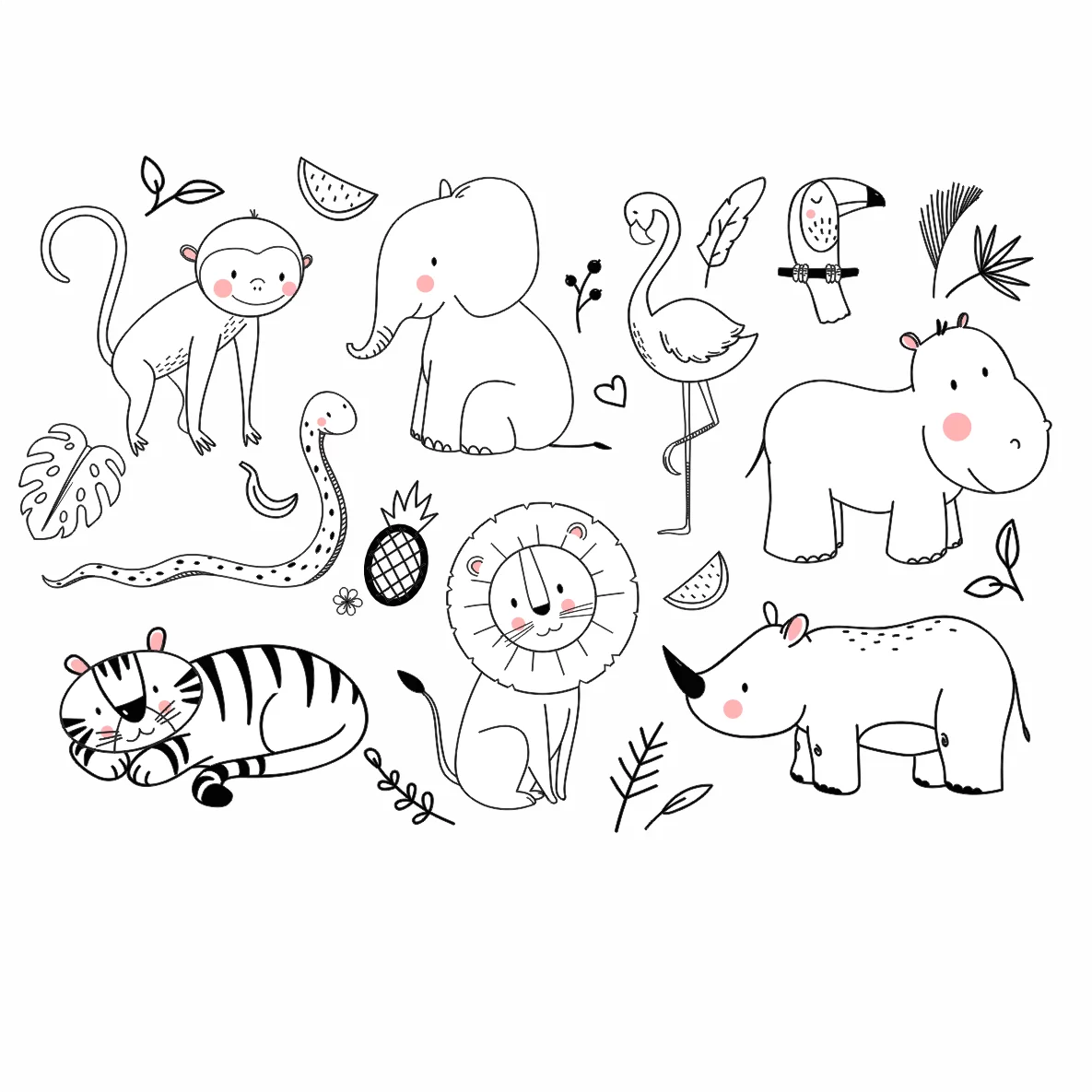 Decalques Safari Contorno