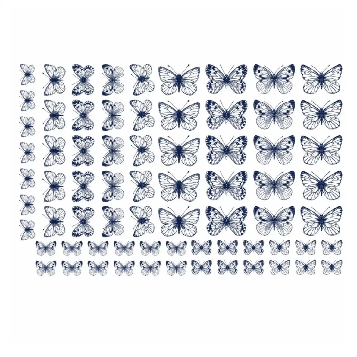 Decalques Borboletas Azul Marinho