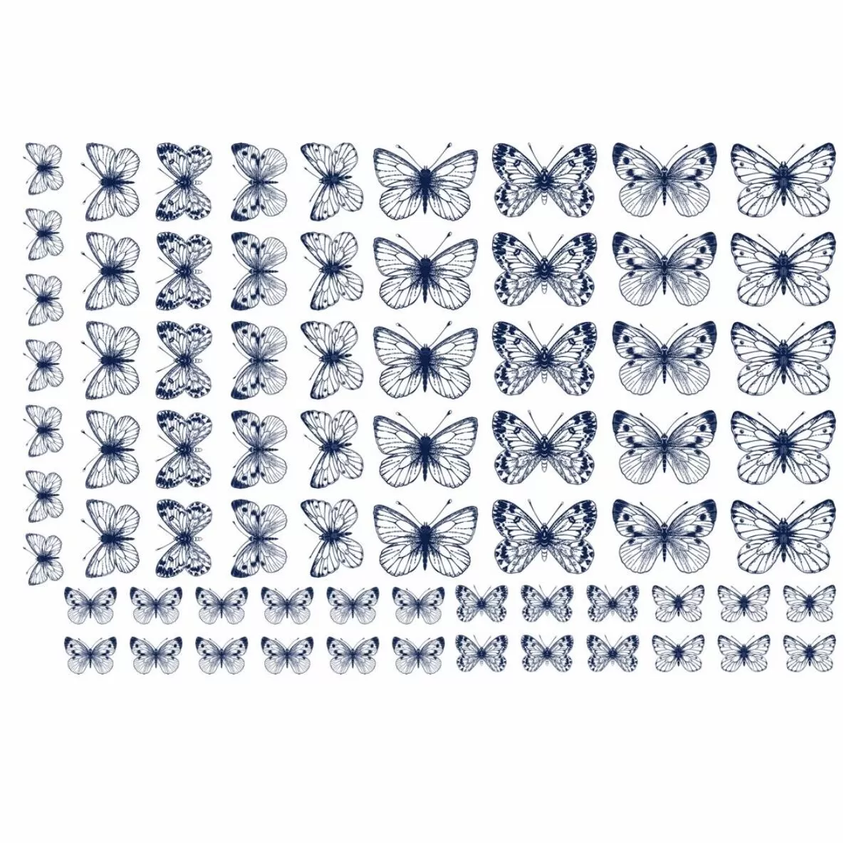 Decalques Borboletas Azul Marinho
