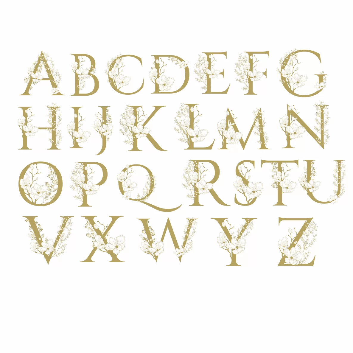 Decalques Inicial Dourada que Imita Ouro