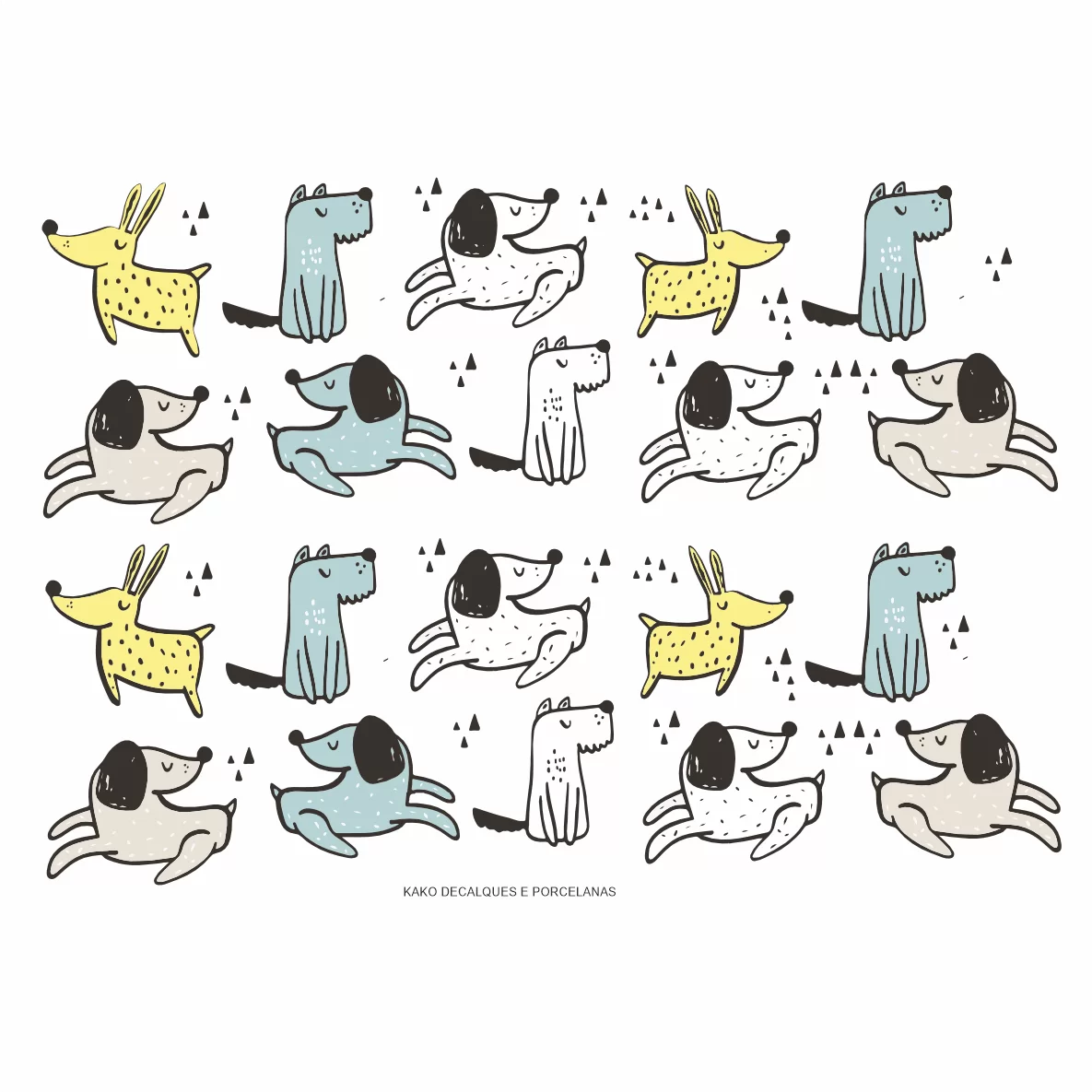 Decalques Dogs Coloridos