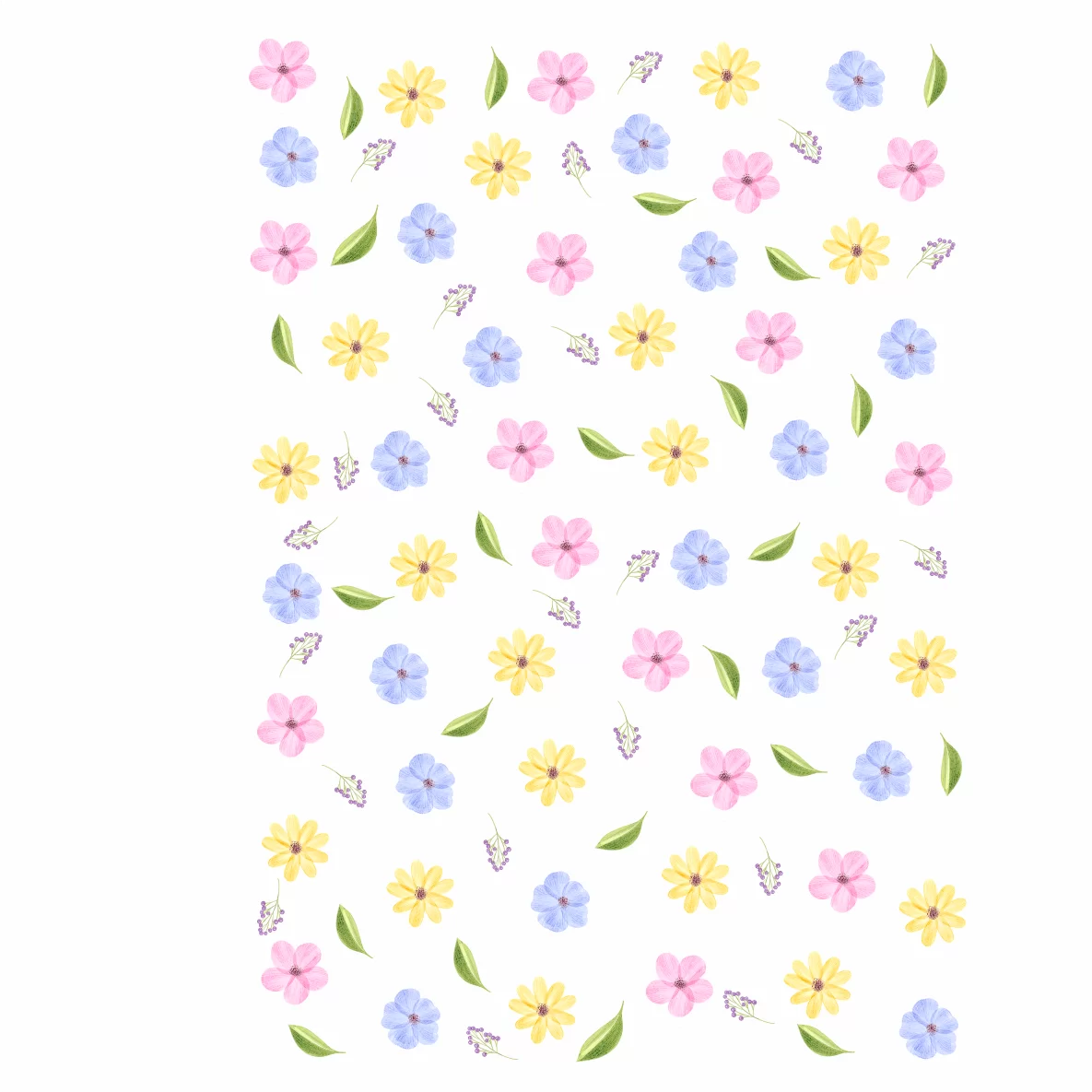 Decalques Florzinhas Aquarela