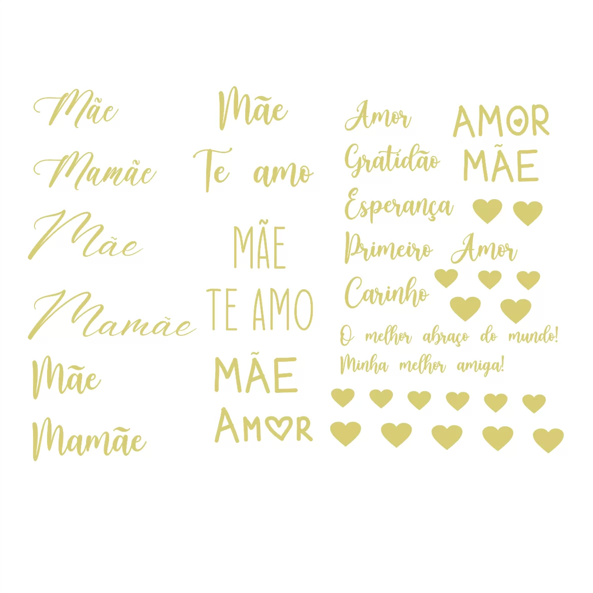 Decalques Mãe (Dourado que Imita Ouro)