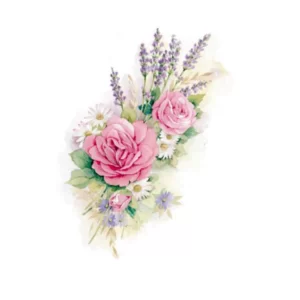 Decalques Lavanda com Rosas 11cm