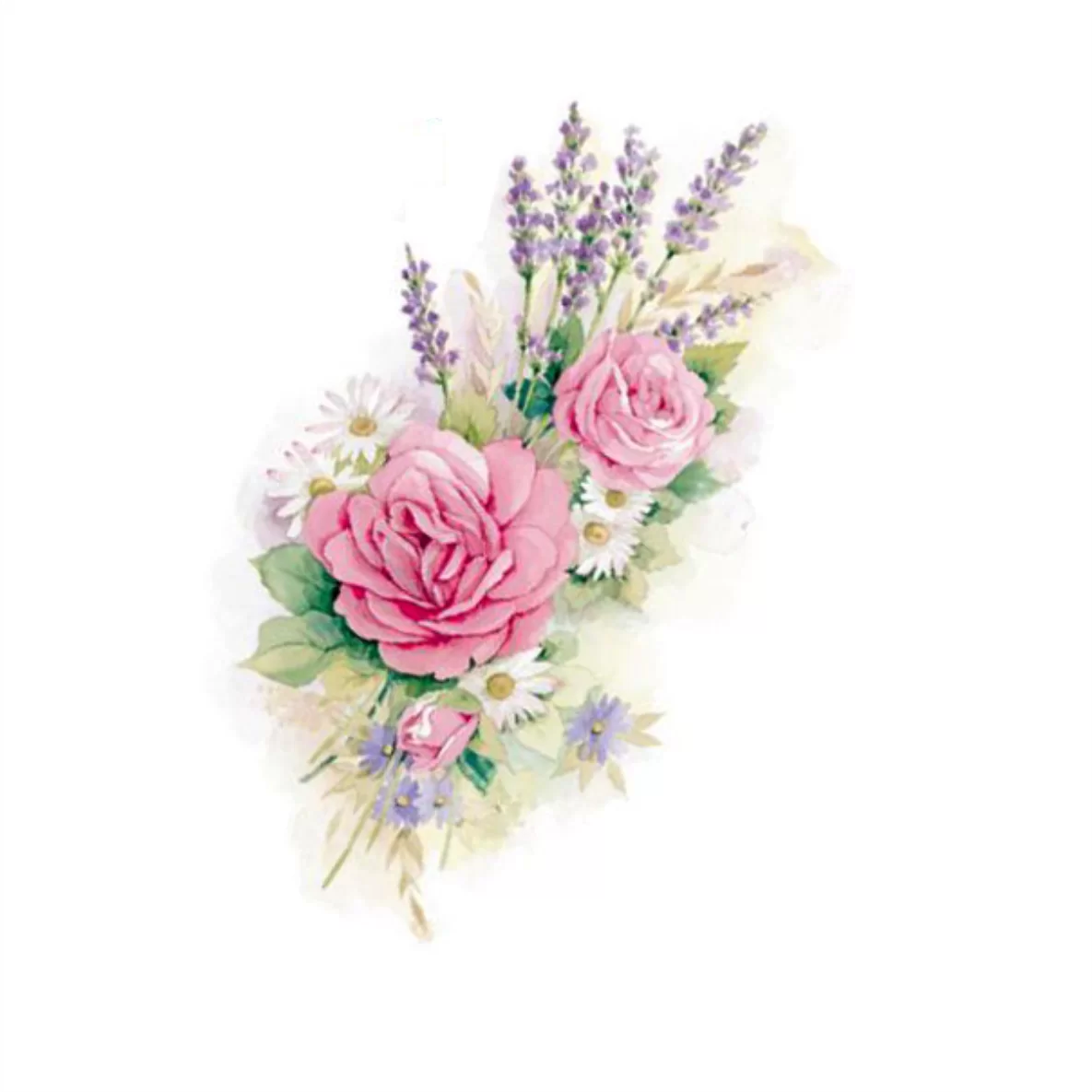 Decalques Lavanda com Rosas 11cm