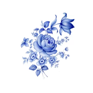 Decalques Flor Blue 9cm x 7,2cm