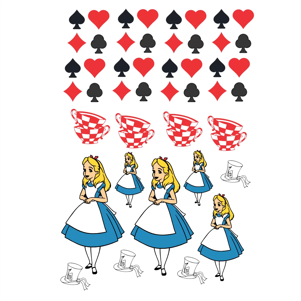 Decalques Alice No País das Maravilhas