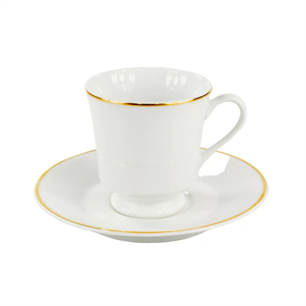 Xícara Chá com Pires Modelo Itamaraty Filete em Ouro
