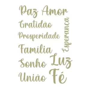 Decalques Palavras Natal Dourado que Imita Ouro