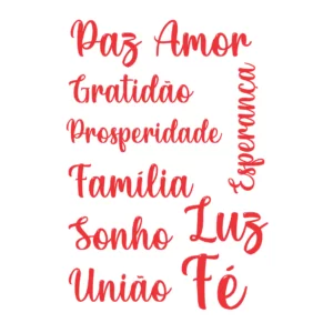 Decalques Palavras Natal Vermelho