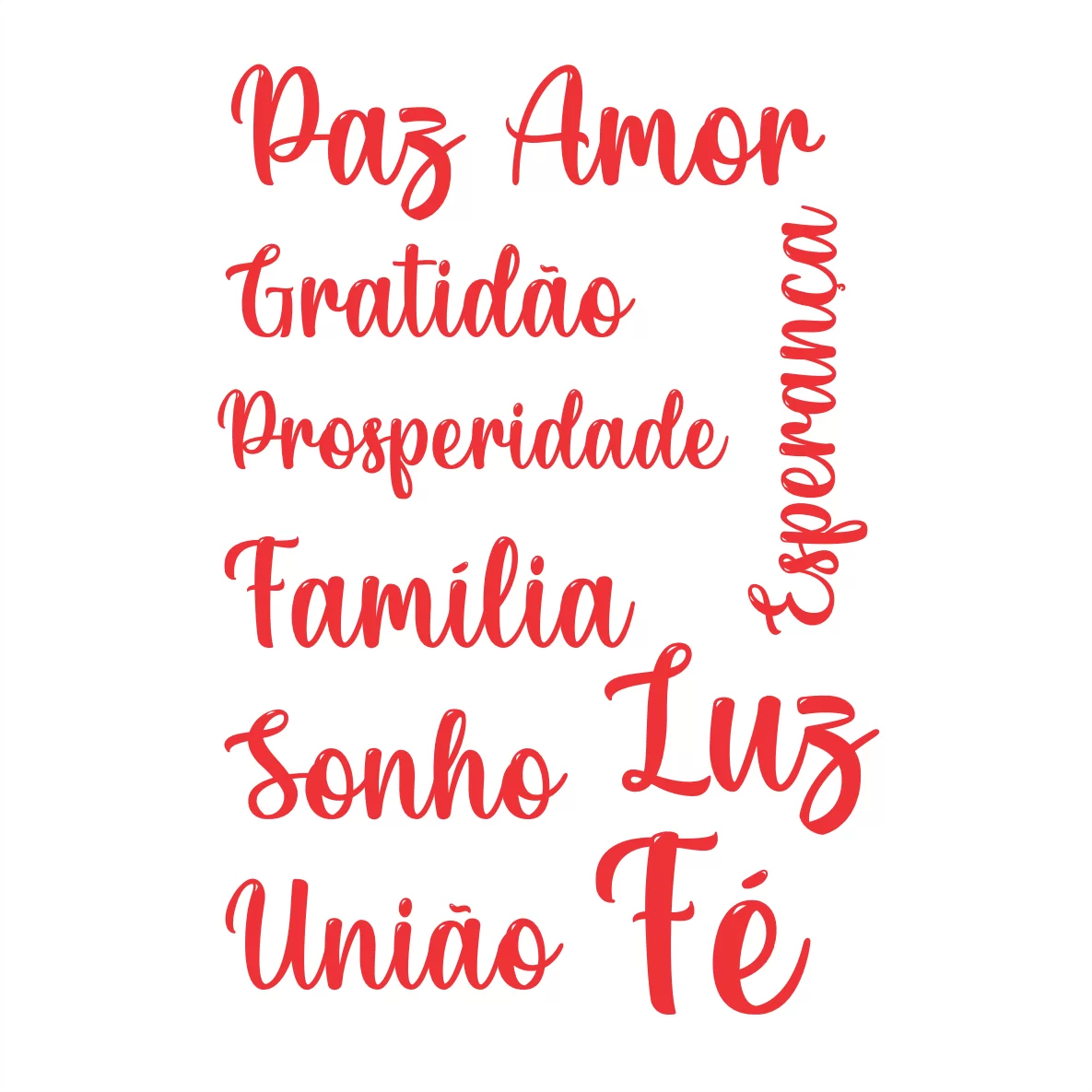 Decalques Palavras Natal Vermelho