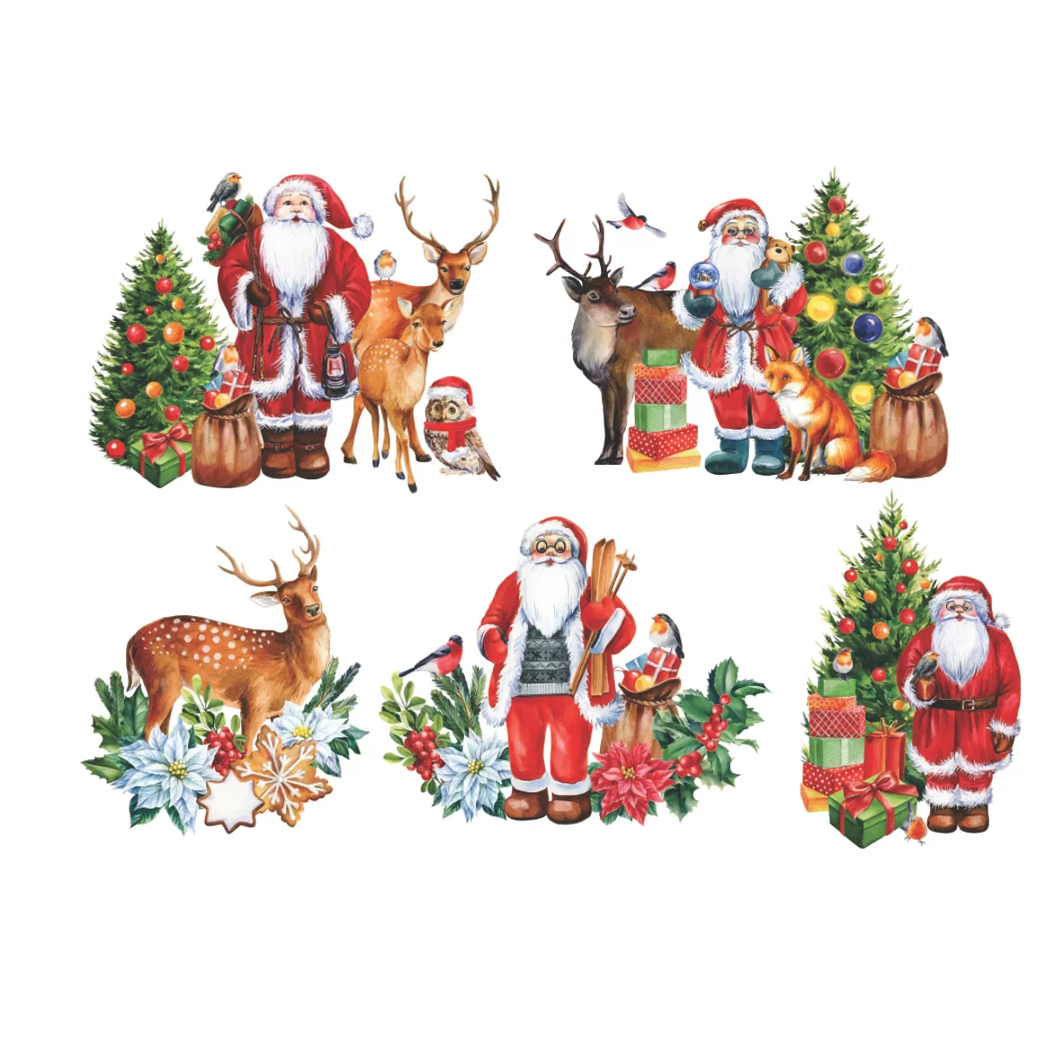 Decalques Papai Noel e Cervos