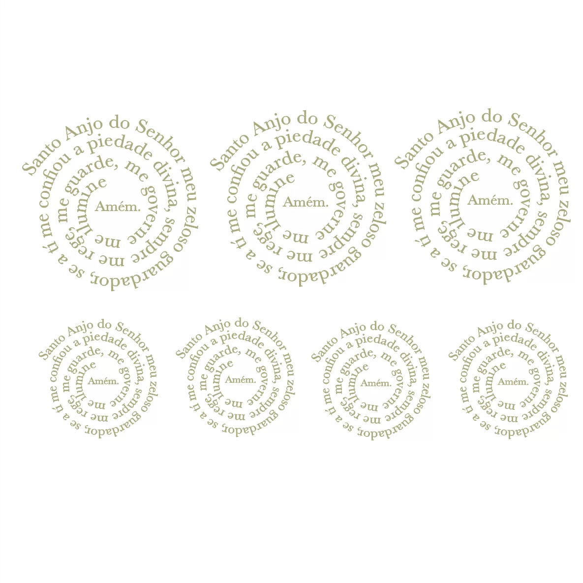 Decalques Oração Santo Anjo Circular Ouro