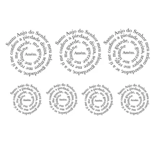 Decalques Oração Santo Anjo Circular Preto