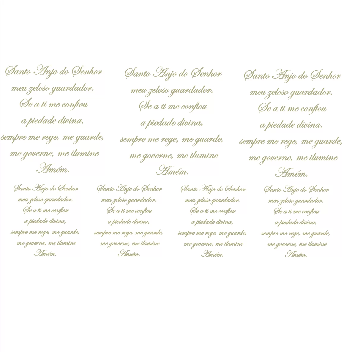 Decalques Oração do Santo Anjo Ouro