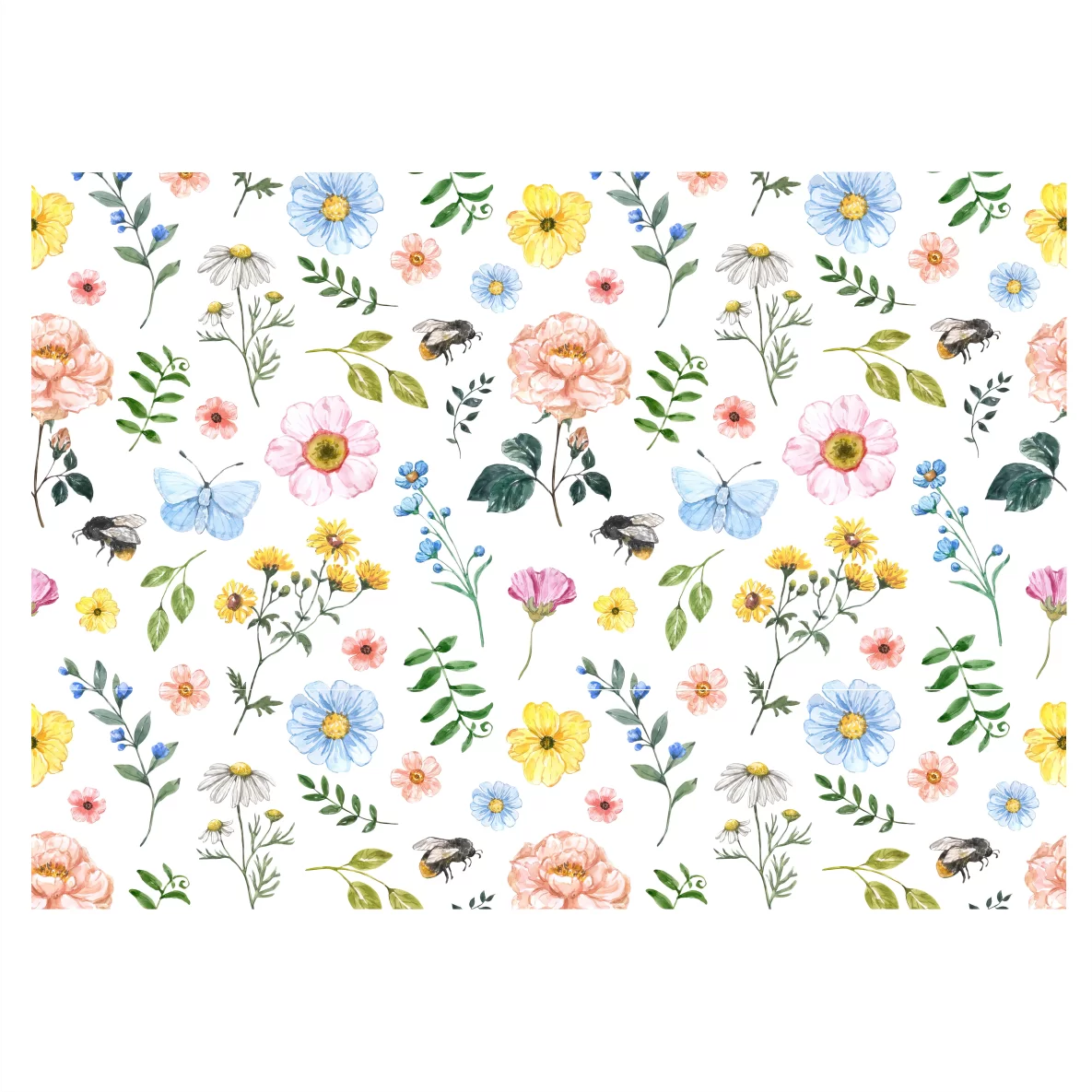 Decalques Flores com Insetos