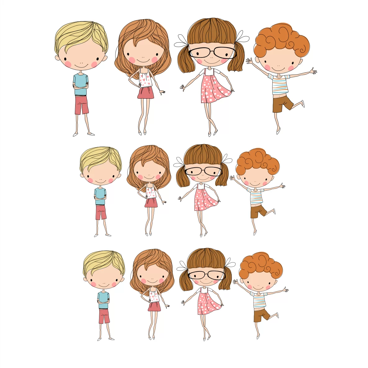 Decalques Crianças Coloridas