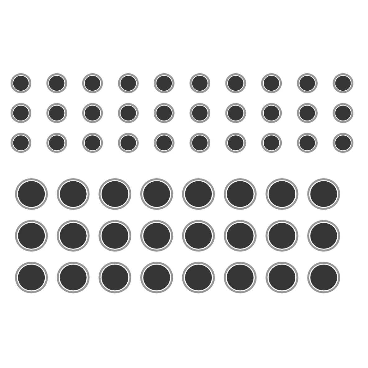 Decalques Círculos Preto e Prata