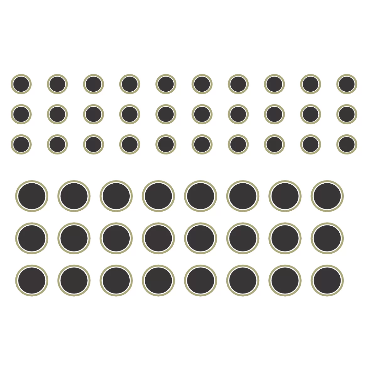 Decalques Círculos Preto e Ouro