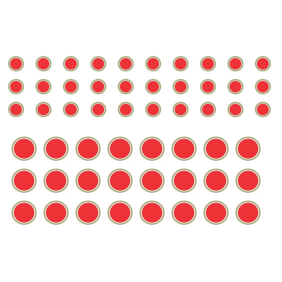 Decalques Círculos Vermelho e Ouro