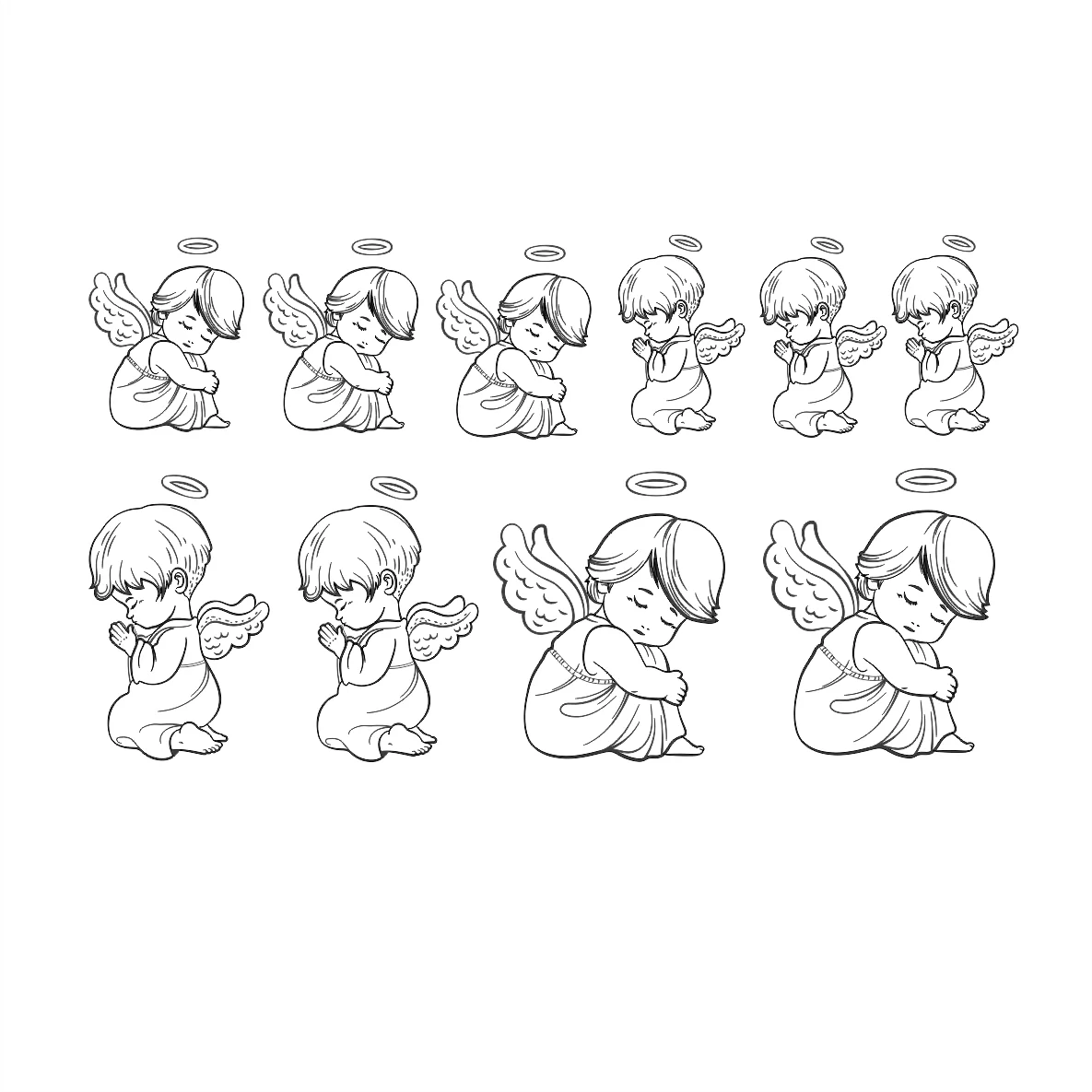 Decalques Anjo - Preto