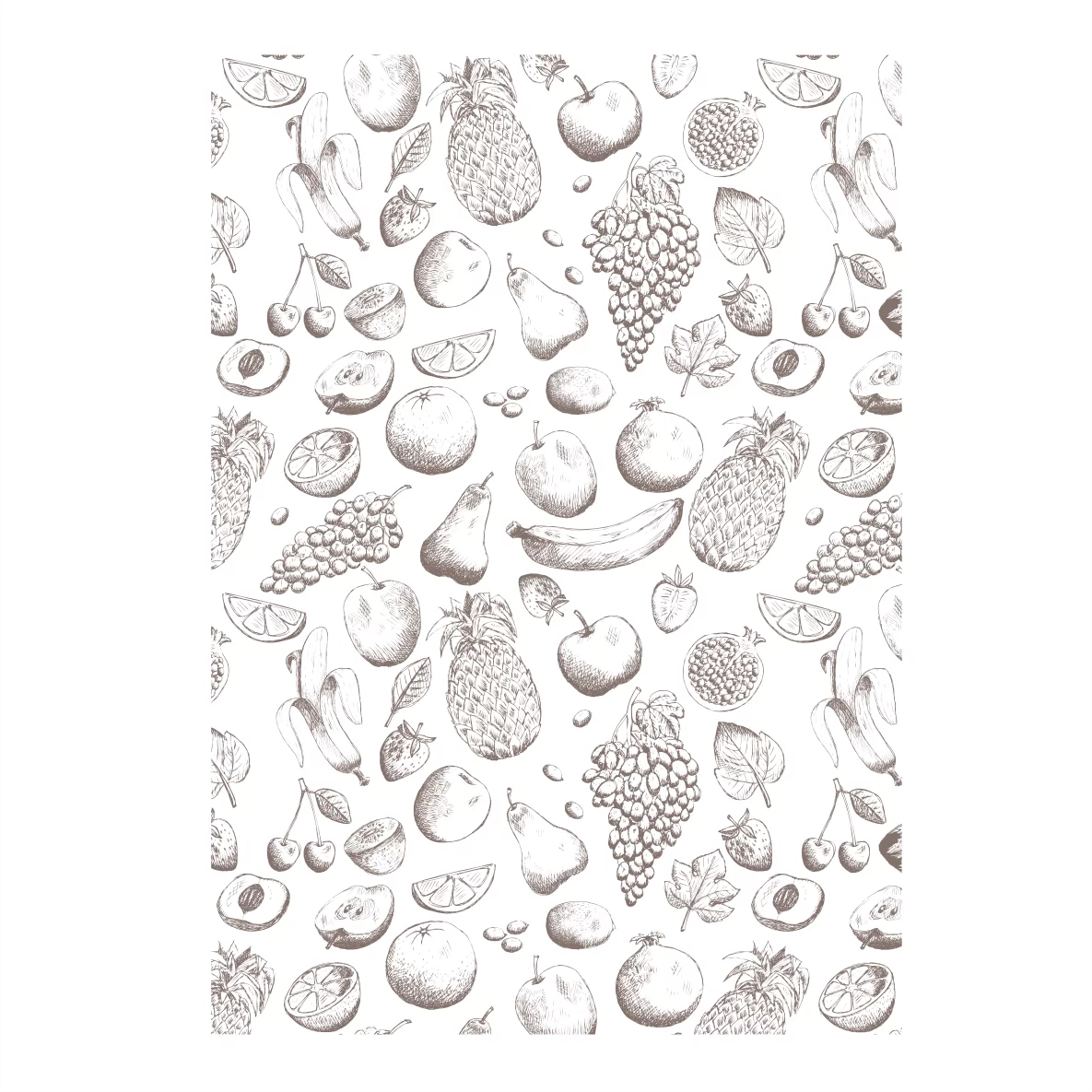 Decalques Tapete Frutas - Sépia