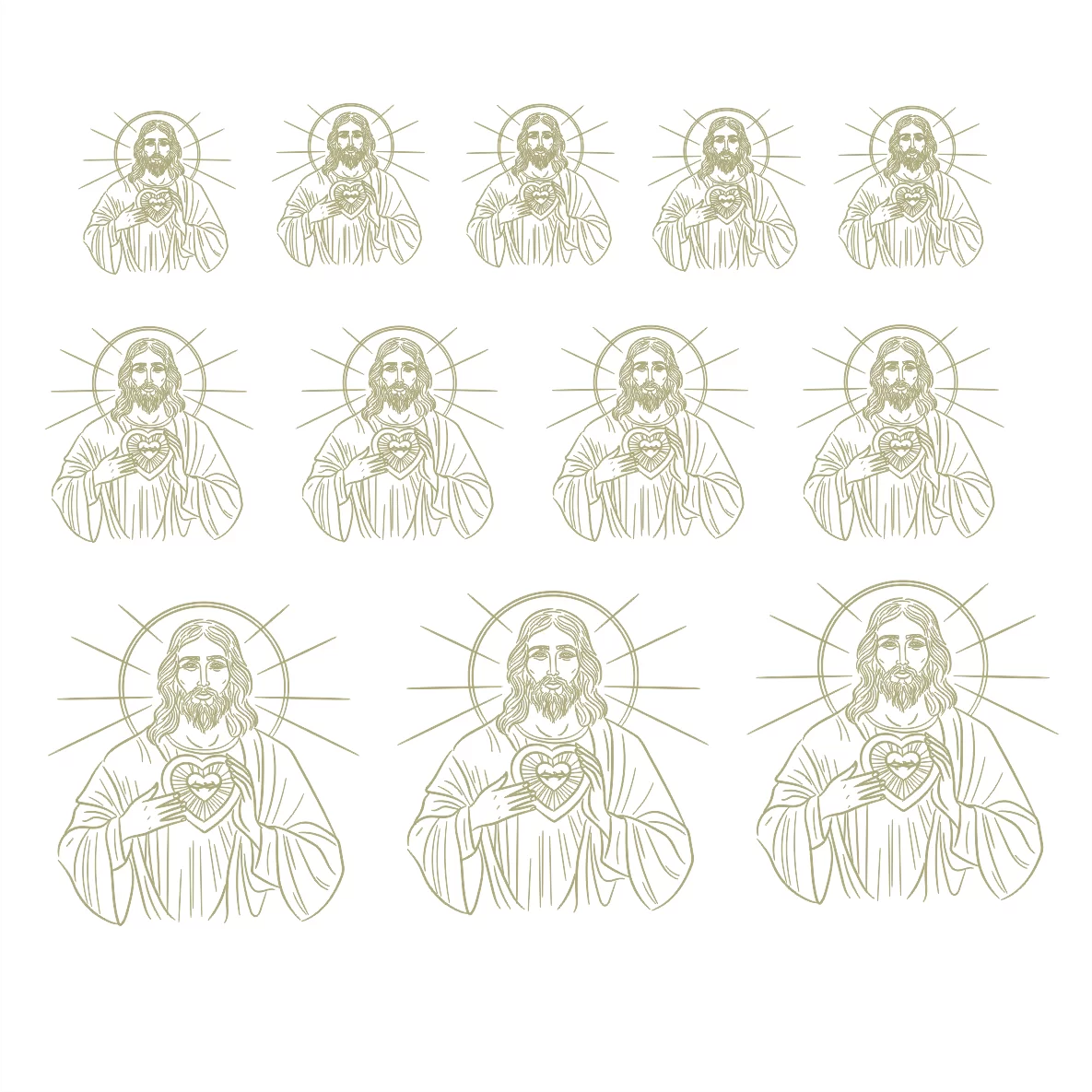 Decalques Jesus - Ouro
