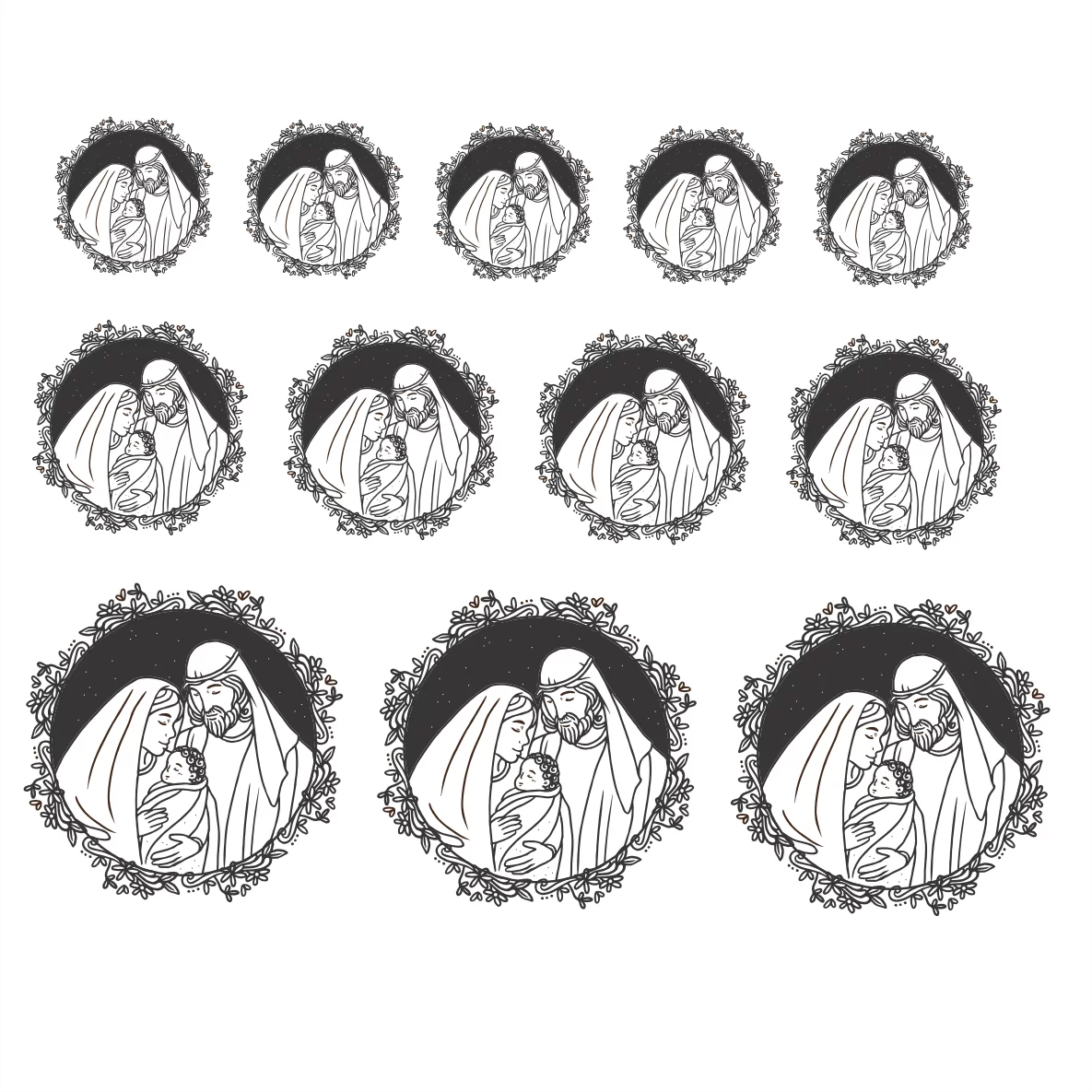 Decalques Sagrada Família Preto