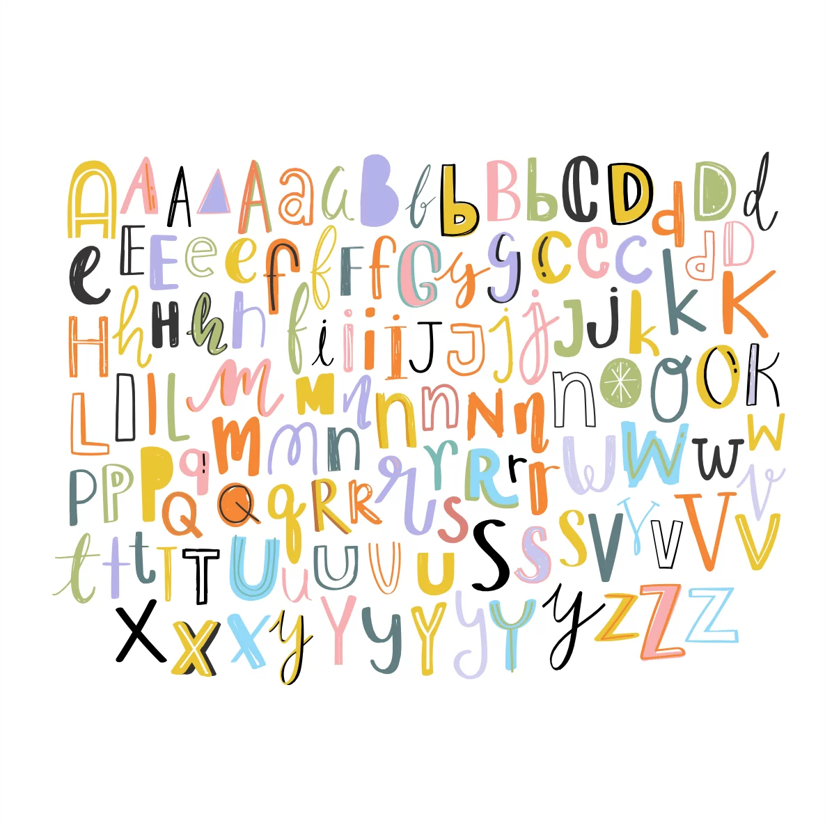 Decalques Alfabeto Cores