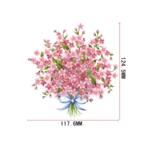 Decalques Buquê Flor Rosa - 12cm