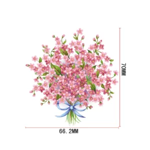 Decalques Buquê Flor Rosa - 7cm