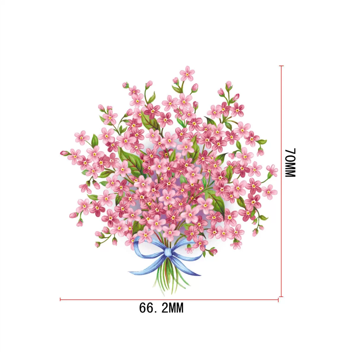 Decalques Buquê Flor Rosa - 7cm
