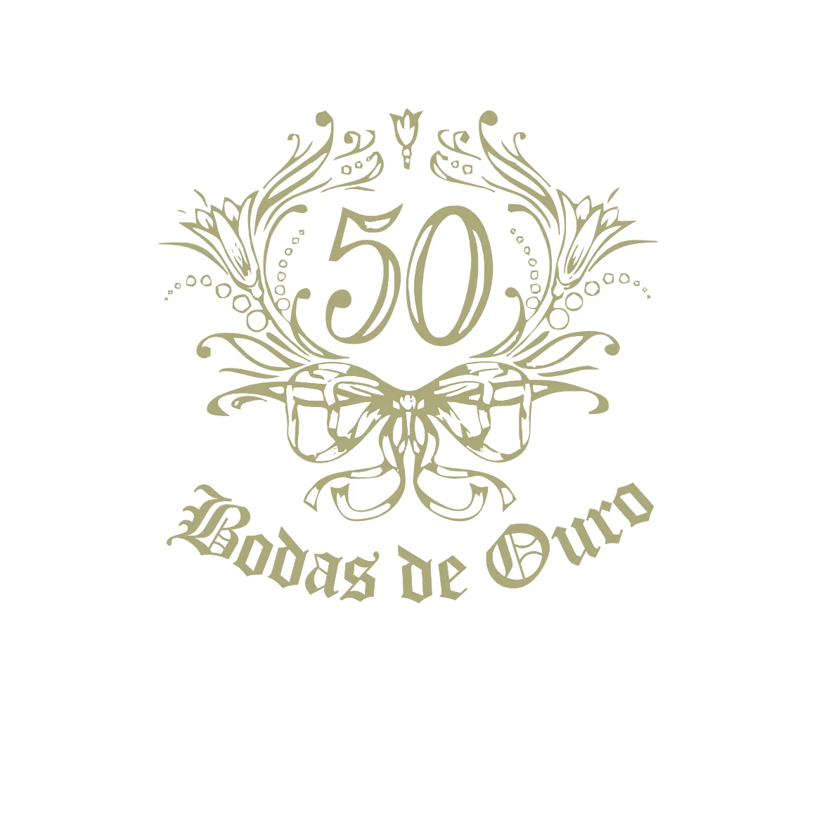 Decalques Bodas de Ouro - 8cm