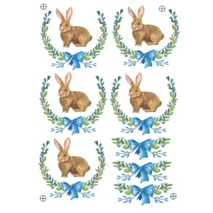 Decalques Coelho com Laço Azul
