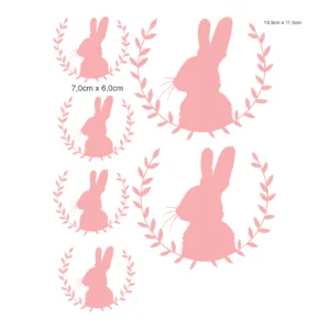 Decalques Coelhos Rosa