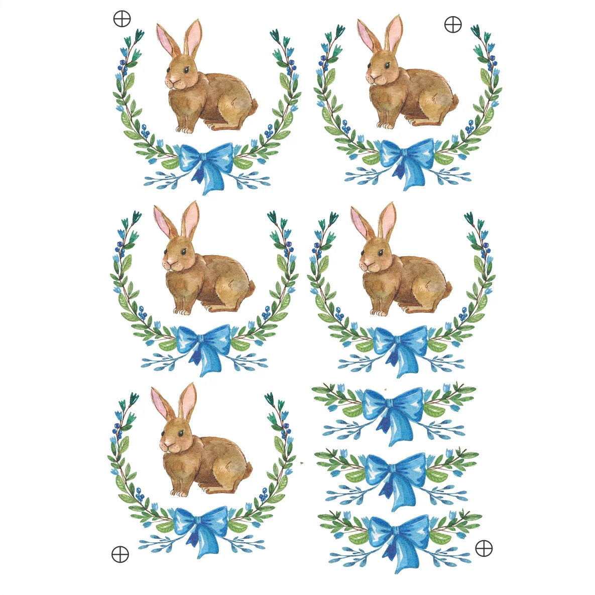 Decalques Coelho com Laço Azul