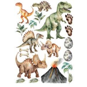 Decalques Dinossauros Aquarela