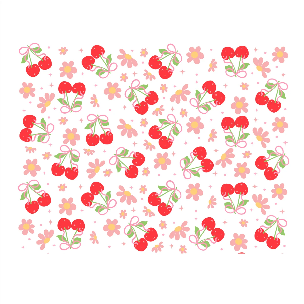 DECALQUES CEREJA COM LAÇO - PORCELANA