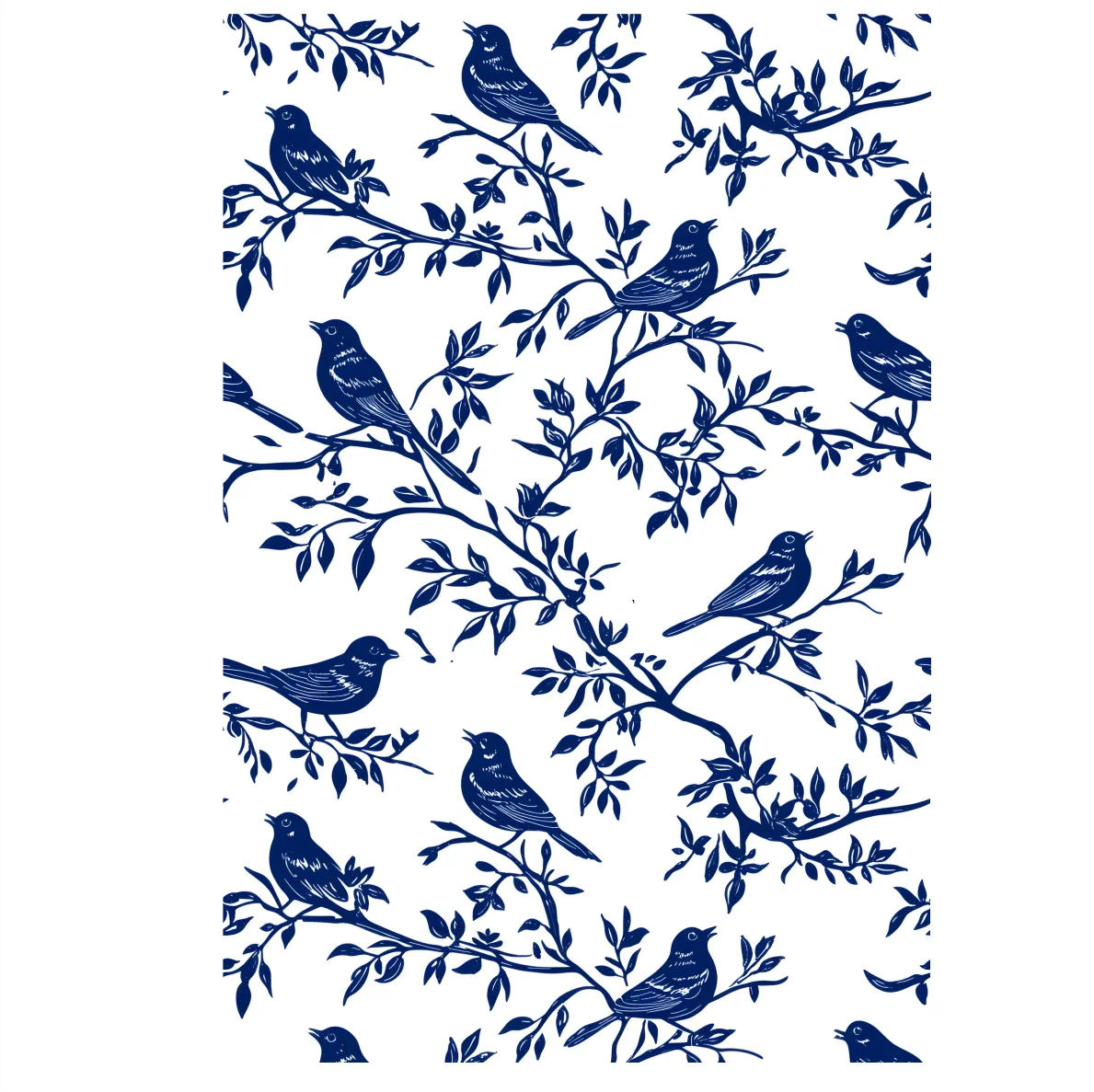 Decalques Tapete Pássaros - Azul Marinho