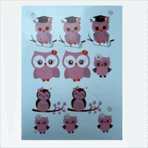 Decalques Coruja Rosa - PROMOÇÃO